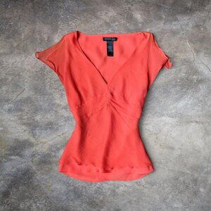 Kenneth Cole Silk V-Neck Blouse